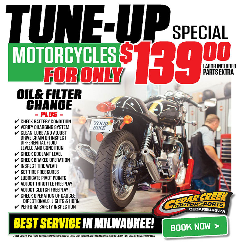 lowest price best Motorcycle Tune-Up early bird bike oil change service near milwaukee, wi