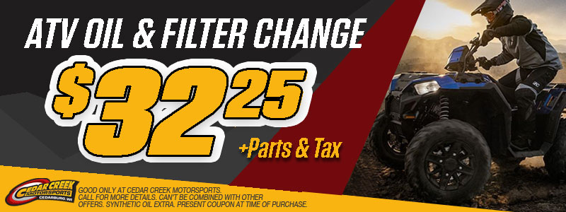 Cheap Polaris sportsman Honda Rancher Can-Am Outlander Kawasaki ATV quad oil change dealer near me milwaukee, wi