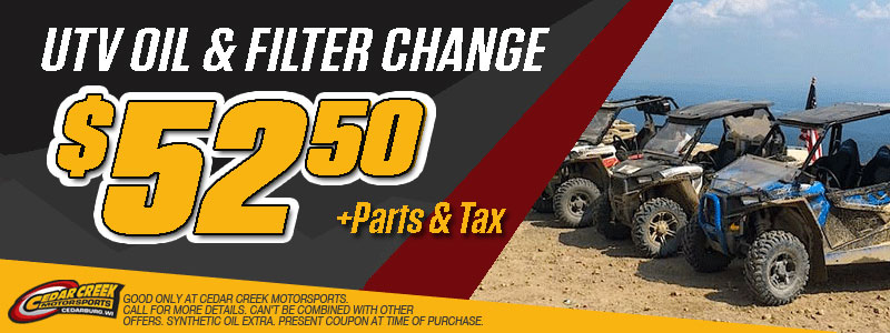 Cheap Polaris Can-Am Kawasaki UTV side by side sxs oil change dealer near me milwaukee, wi